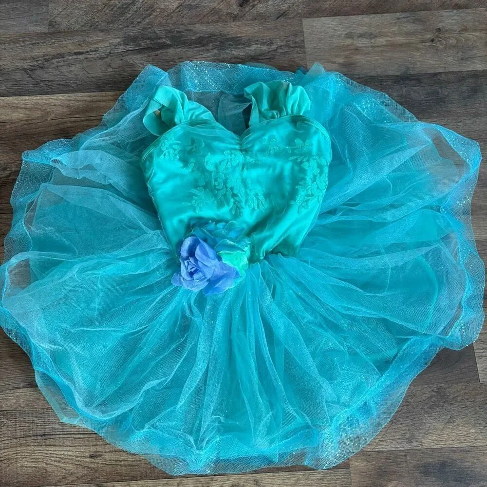 Weissman LC 13557 Turquoise Green Dance Costume Ballet Tutu Floral Mermaid